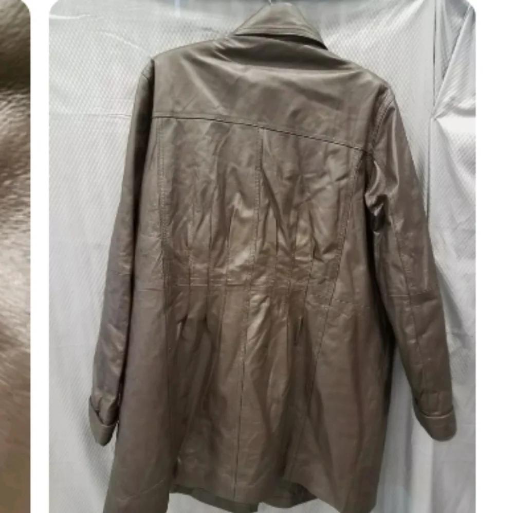 Veranesi Women's Brown large Genuine Leather Coat 18W 18 - Picture 2 of 7